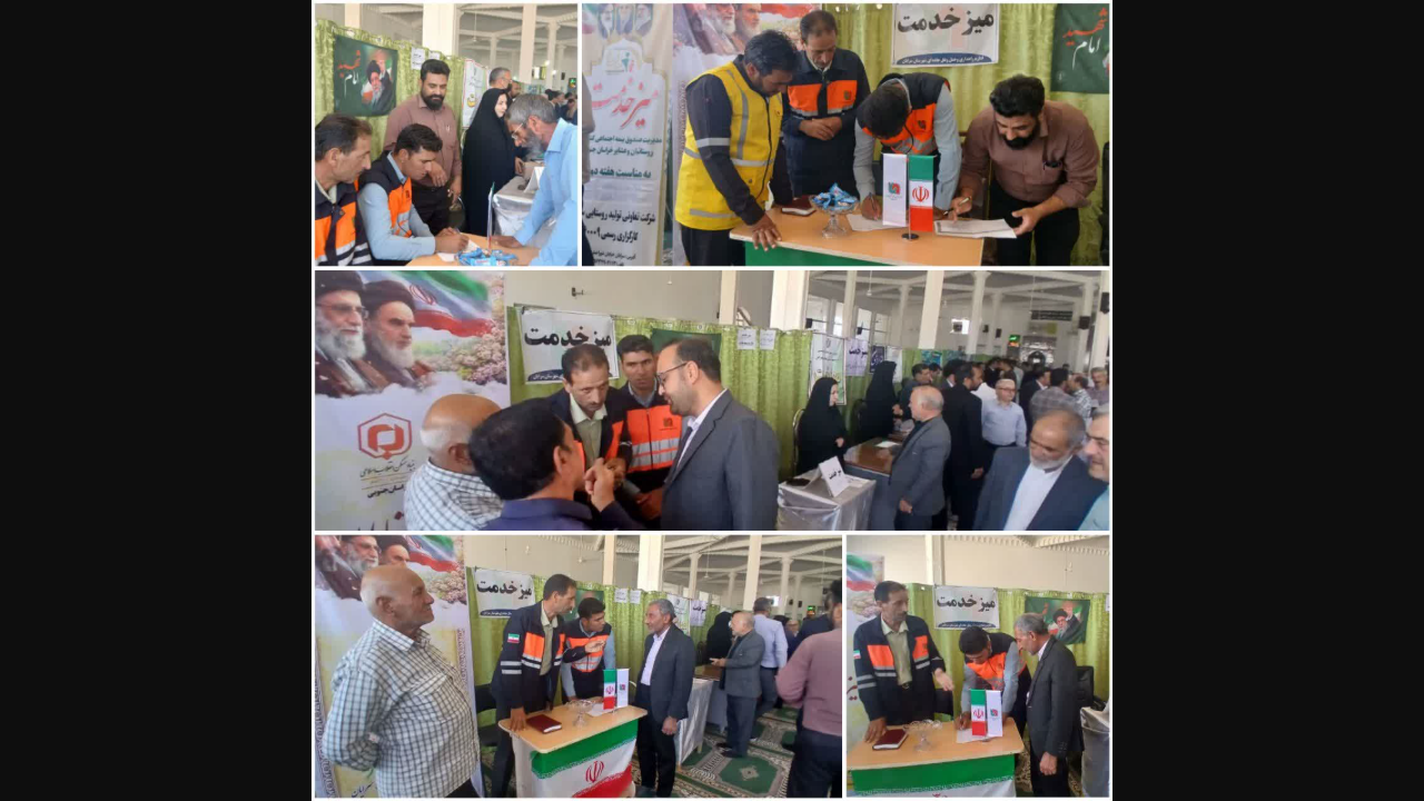 برپایی میز خدمت اداره راهداری و حمل ونقل جاده ای شهرستان سرایان در مصلی نماز جمعه
