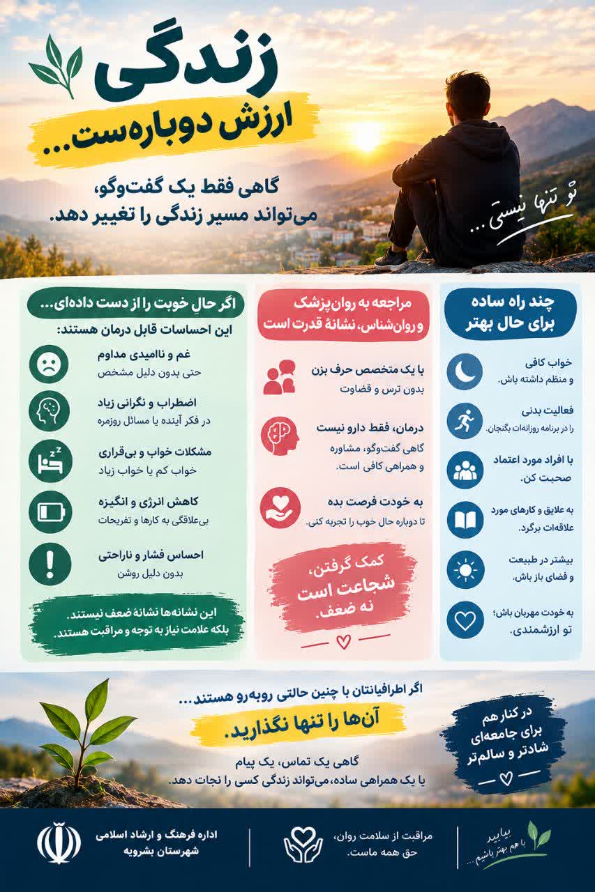 تأکید بر اهمیت سلامت روان و کمک گرفتن از روان‌شناس
