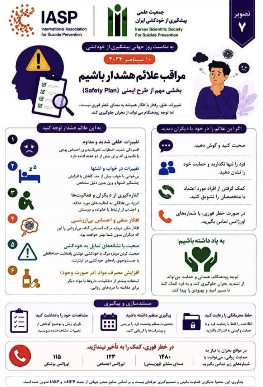 آموزش نشانه‌های هشدار خودکشی در روز جهانی پیشگیری از خودکشی