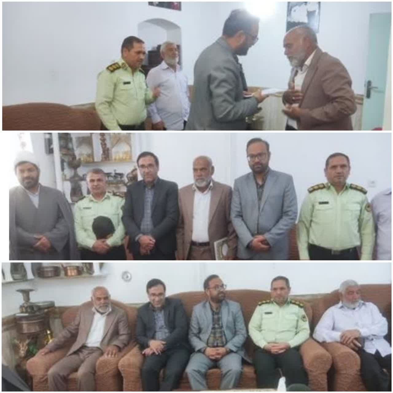 تکریم پیشکسوت فراجا توسط فرماندار و فرمانده انتظامی سرایان